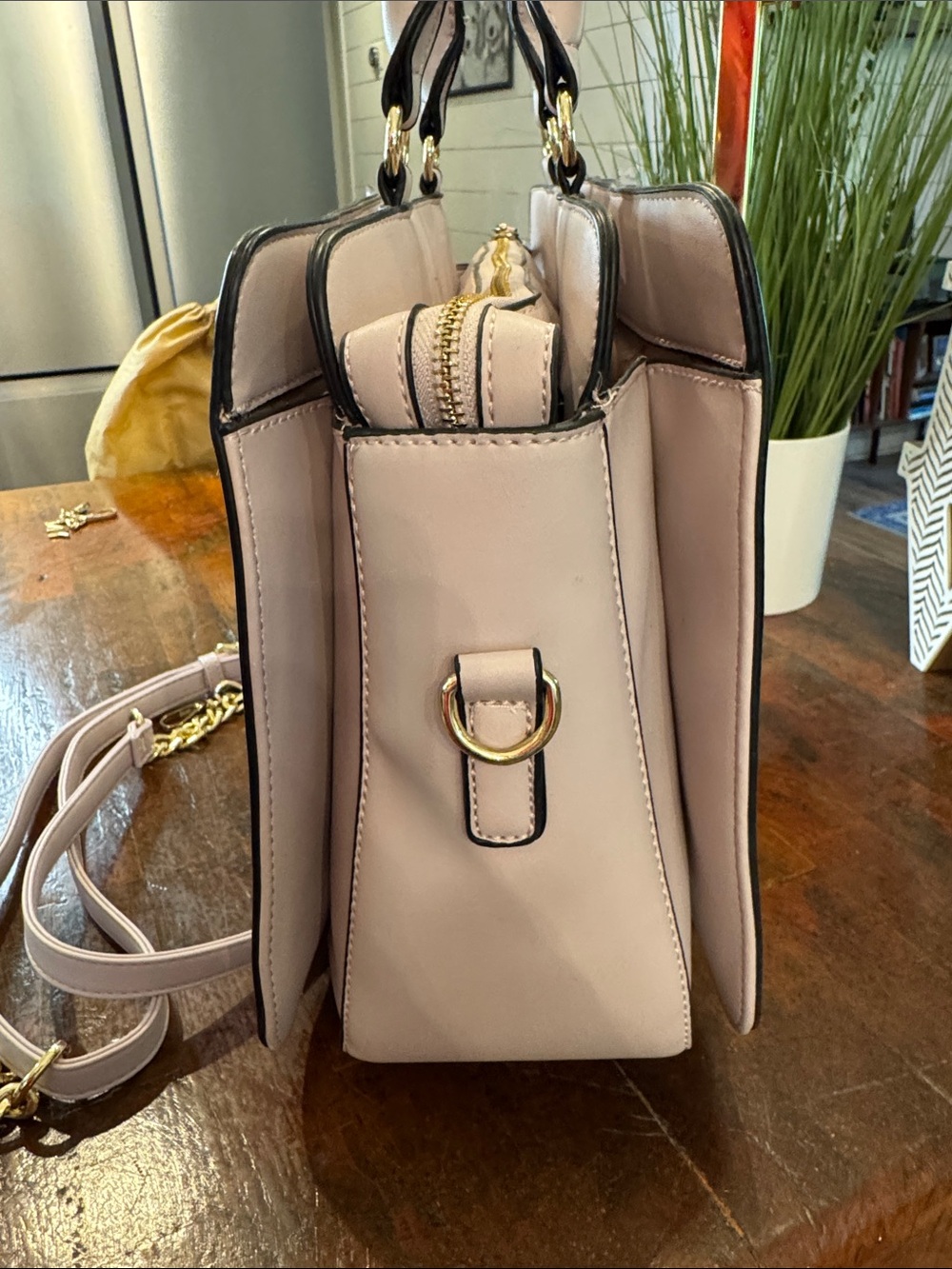 Andrew Marc Pale Pink Floral Perforated Satchel - Picture 6 of 16